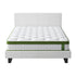 Double Bed Frame Platform White PVC Leather Hybrid Mattress Modern