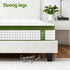 Double Bed Frame Platform White PVC Leather Hybrid Mattress Modern