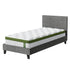 Artiss BedStory Single Bed Frame and Mattress Set, 30cm Hybrid Cooling Gel Mattress with Grey Upholstered Wooden Platform Base, Modern Bedroom Furniture Bundle