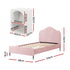 King Single Storage Bed Frame Velvet with Bedside Table Pink