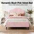 King Single Storage Bed Frame Velvet with Bedside Table Pink