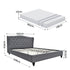 Artiss and BedStory Double Bed Frame and Mattress Set Memory Foam Cooling Gel Medium Soft Tufted Wing Headboard Grey