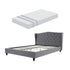 Artiss and BedStory Double Bed Frame and Mattress Set Memory Foam Cooling Gel Medium Soft Tufted Wing Headboard Grey