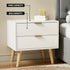 Upholstered Queen Gas Lift Storage Bed Frame with 2-Drawer Bedside Table Set