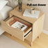 Artiss Double Bed Frame with Storage and Bedside Table Set Tufted Linen Gas Lift Bed Base and 2-Drawer Nightstand