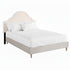 Queen Bed Frame with Storage Scalloped Velvet Headboard Wooden Platform Base
