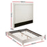 Queen Bed Frame Platform Bed Base Upholstered Headboard Linen Fabric Beige