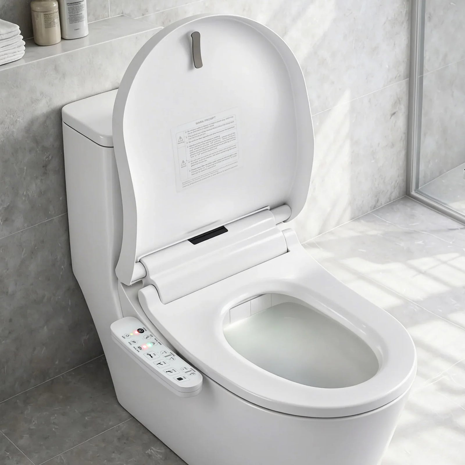 Smart Electric Bidet Toilet Seat Cover D-Shape SIAA Material Certified