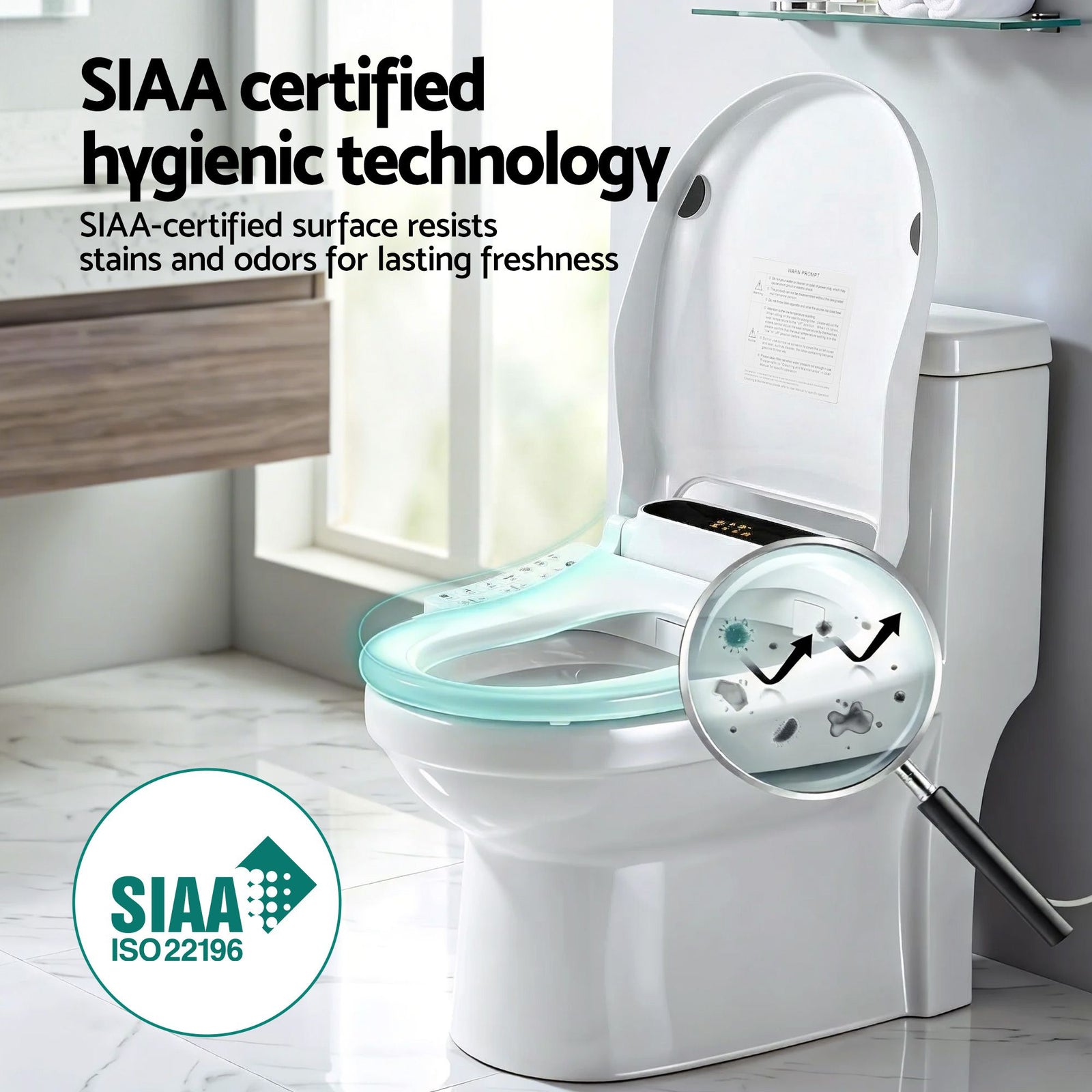 Smart Electric Bidet Toilet Seat LED Display Heated Dryer WaterMark
