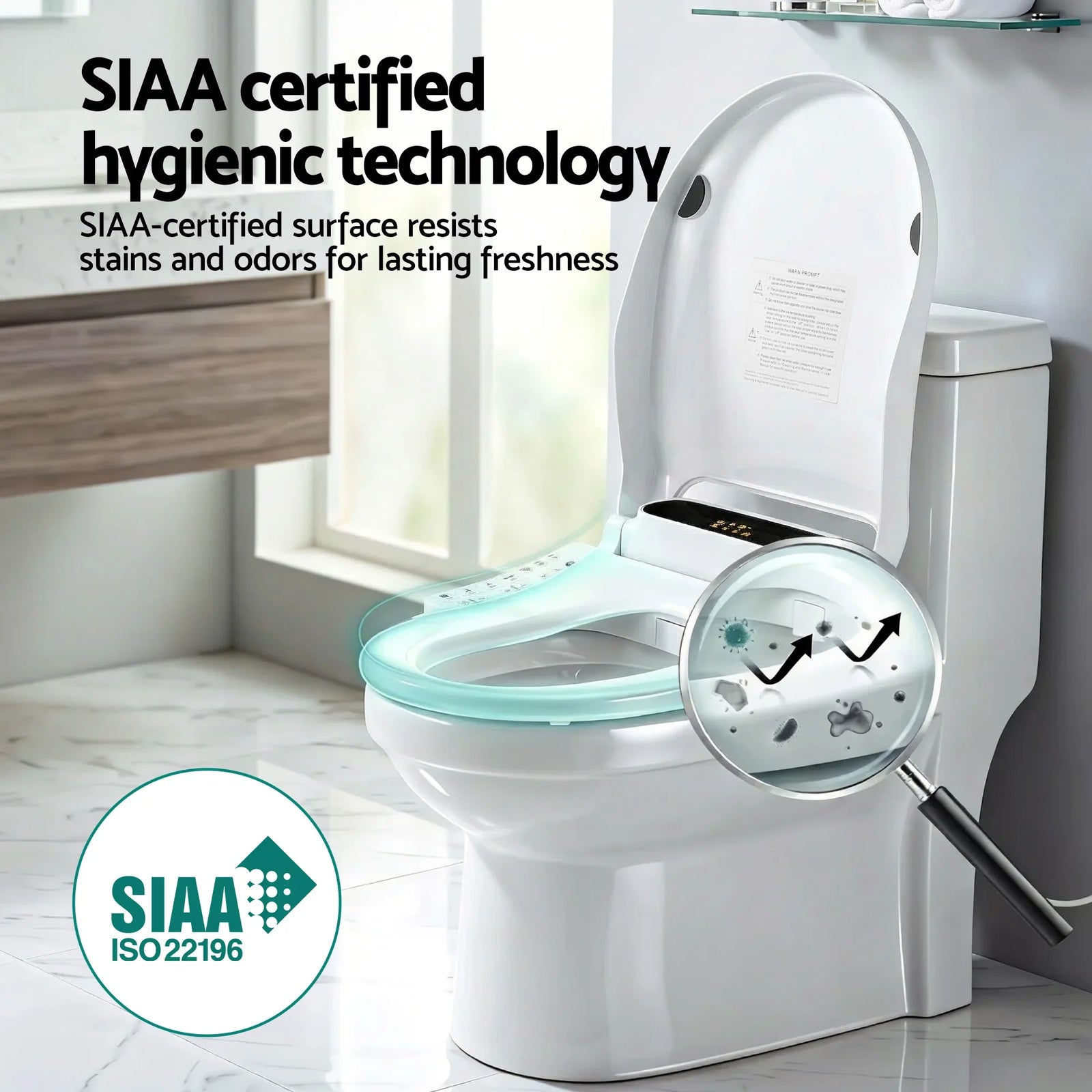 Smart Electric Bidet Toilet Seat LED Display Heated Dryer WaterMark