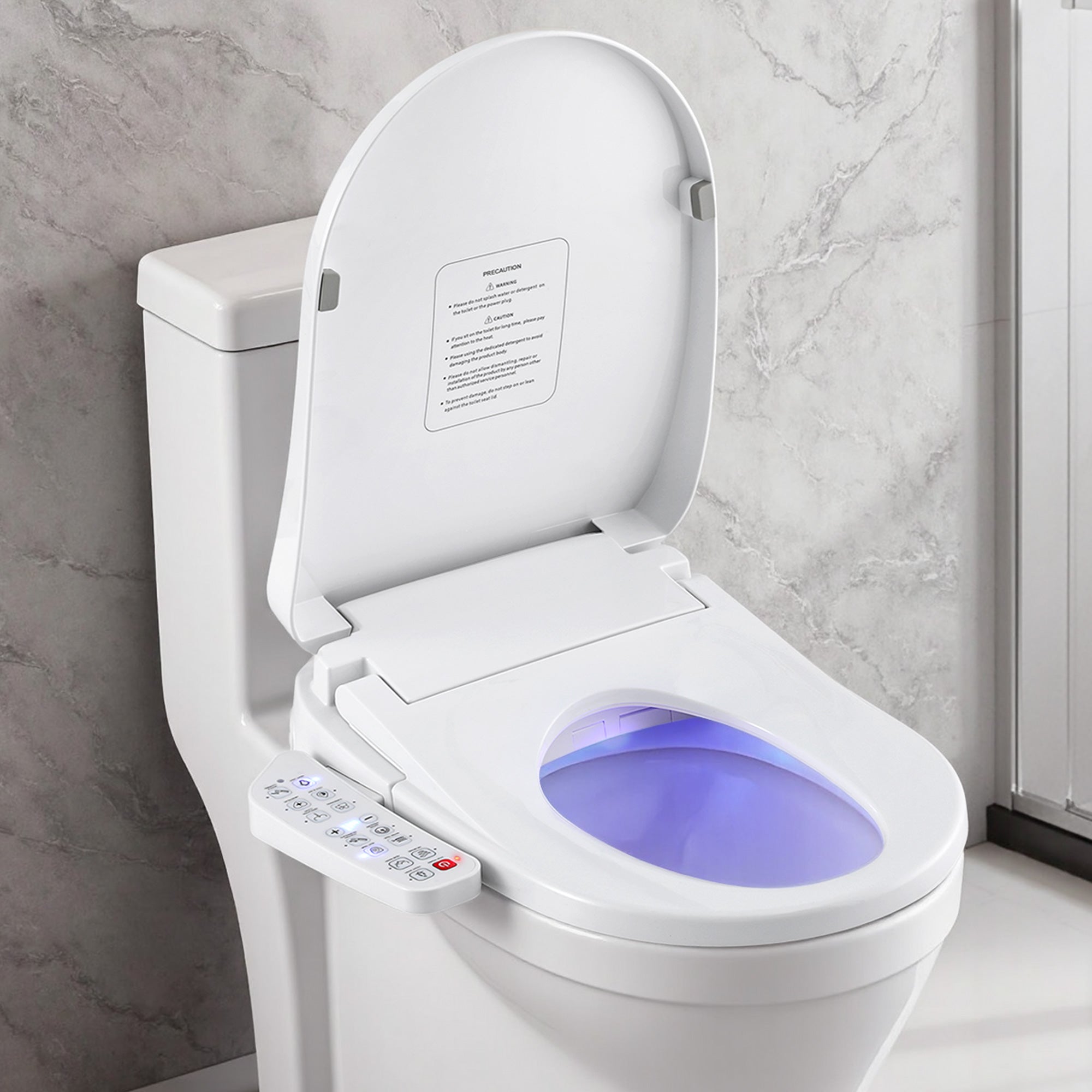 Electric Bidet Toilet Seat Cover Heated Warm Water Dryer LED Night Light