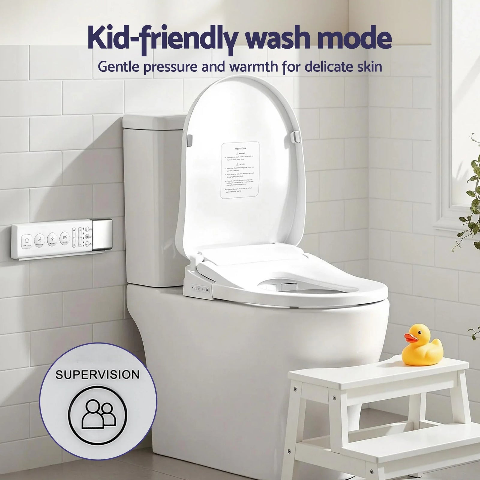Smart Electric Bidet Toilet Seat Wireless Remote Heated Dryer Auto Wash
