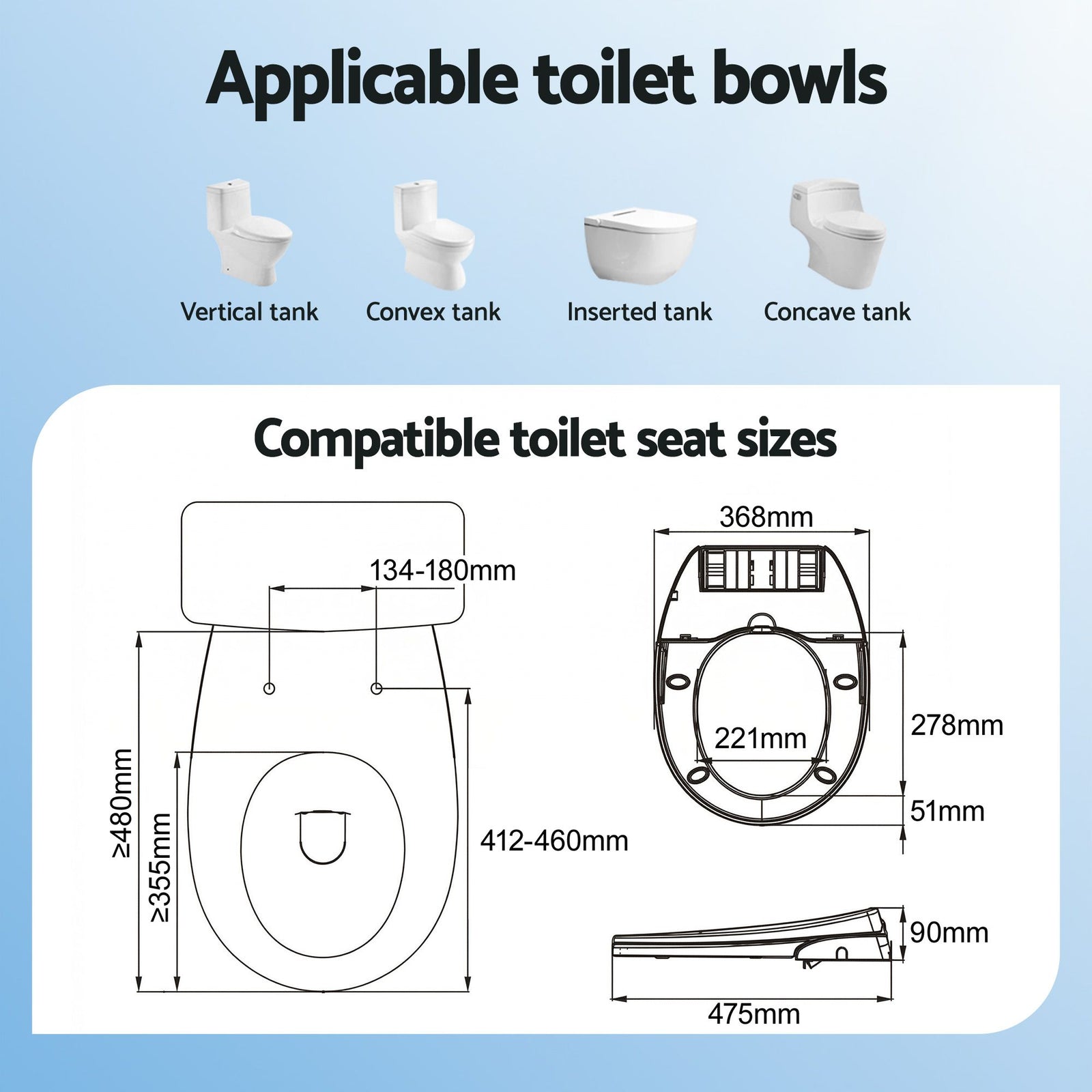 Non Electric Bidet Toilet Seat O-Shape Dual Nozzle Soft Close WaterMark DIY