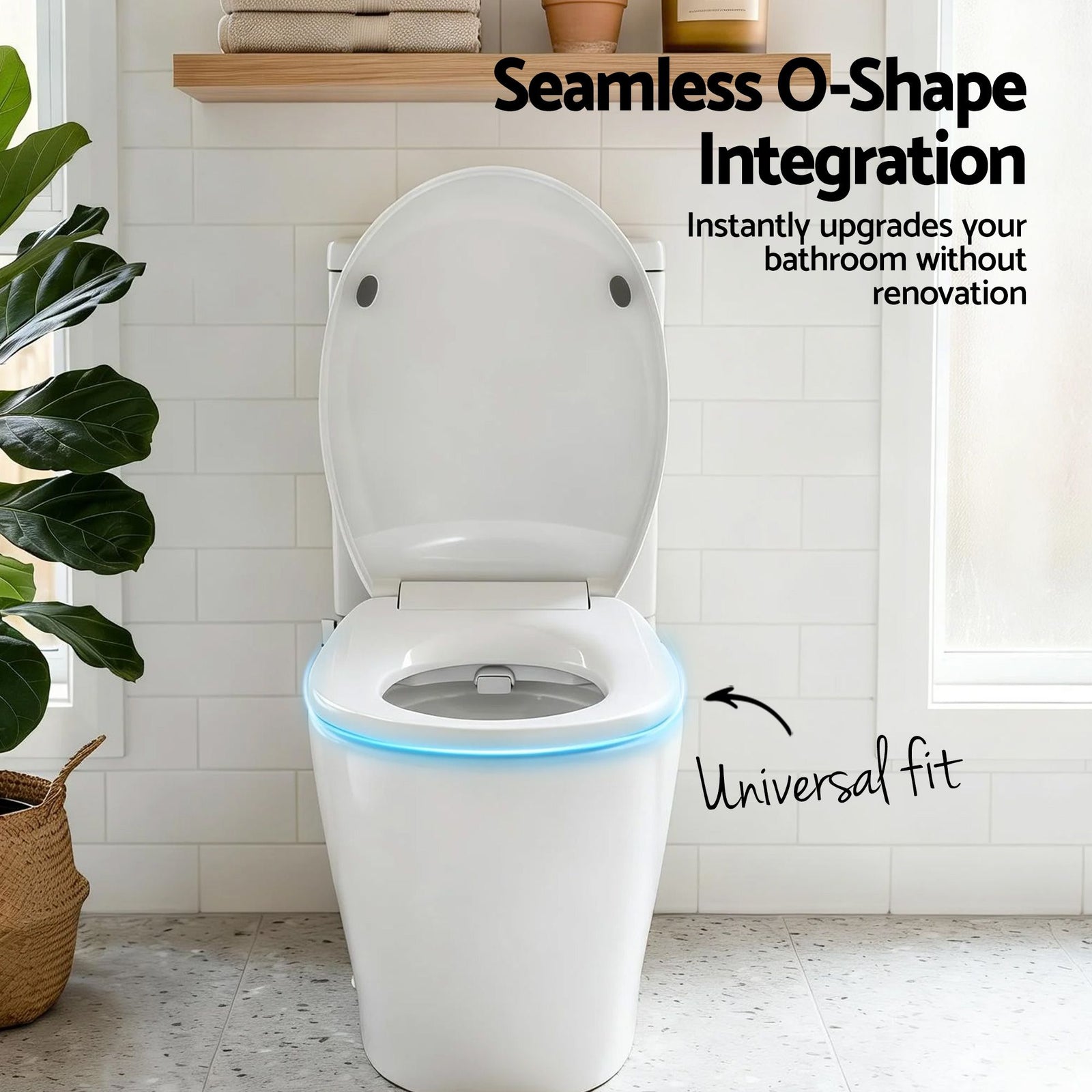 Non Electric Bidet Toilet Seat O-Shape Dual Nozzle Soft Close WaterMark DIY