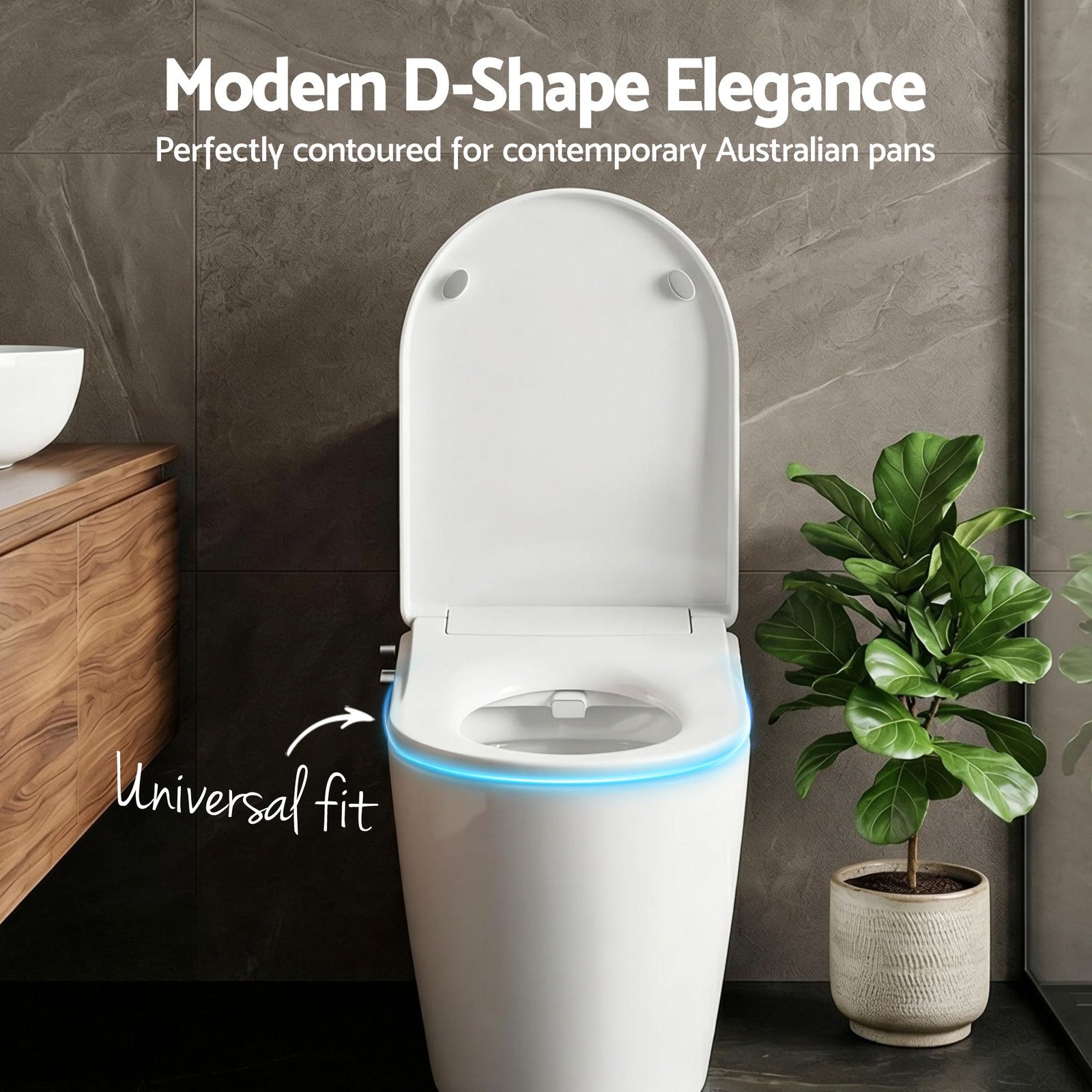 Non Electric Bidet Toilet Seat D-Shape Dual Nozzle Soft Close WaterMark DIY