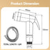 Handheld Bidet Sprayer – ABS Head, 1.5m Steel Hose, G1/2 Valve, Silver