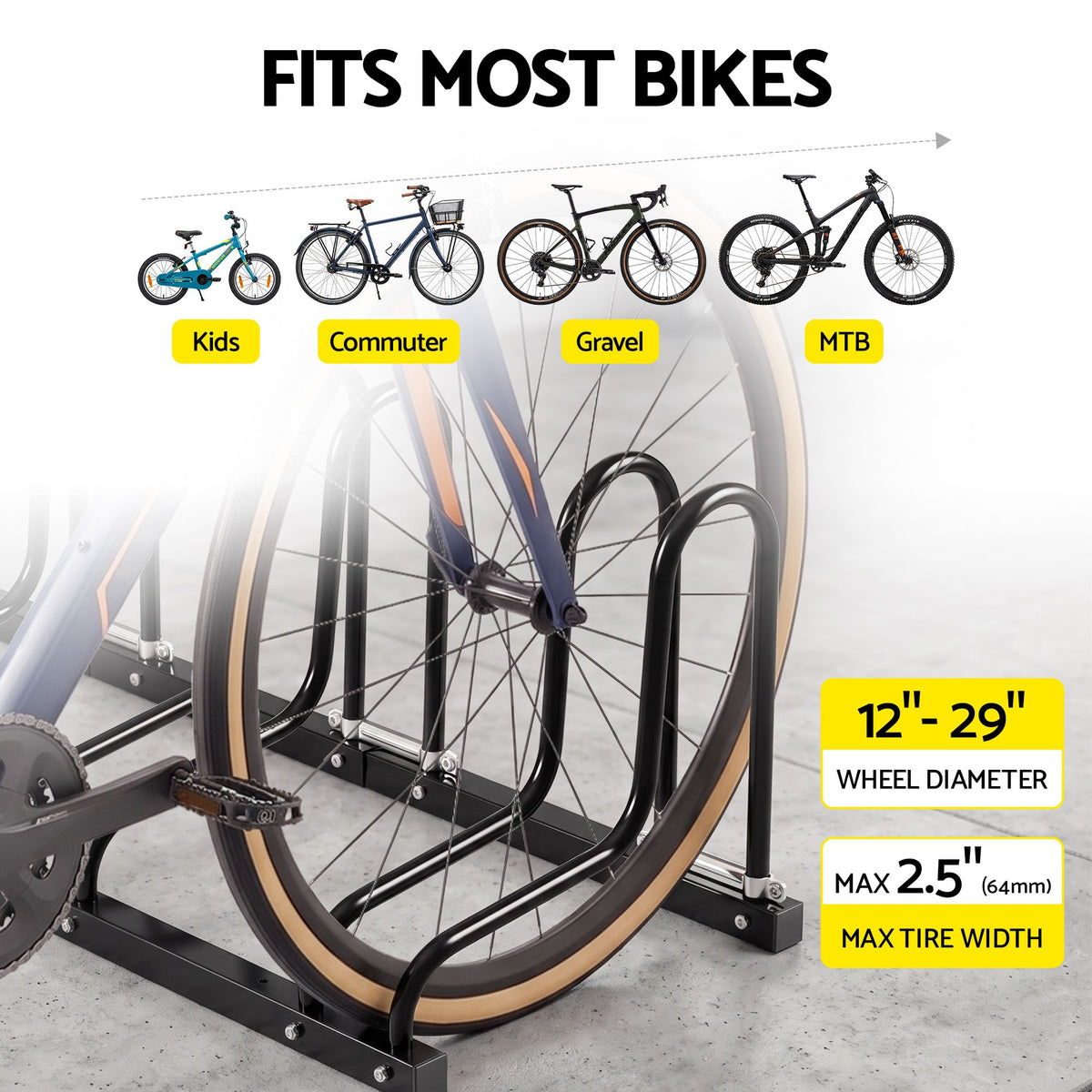 Weisshorn 3 Bike Floor Stand Rack Fits 20