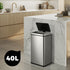 Oikiture 40L Motion Sensor Bin Automatic Rubbish Can Silver