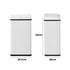 40L Motion Sensor Bin Kitchen Waste Stainless Steel White