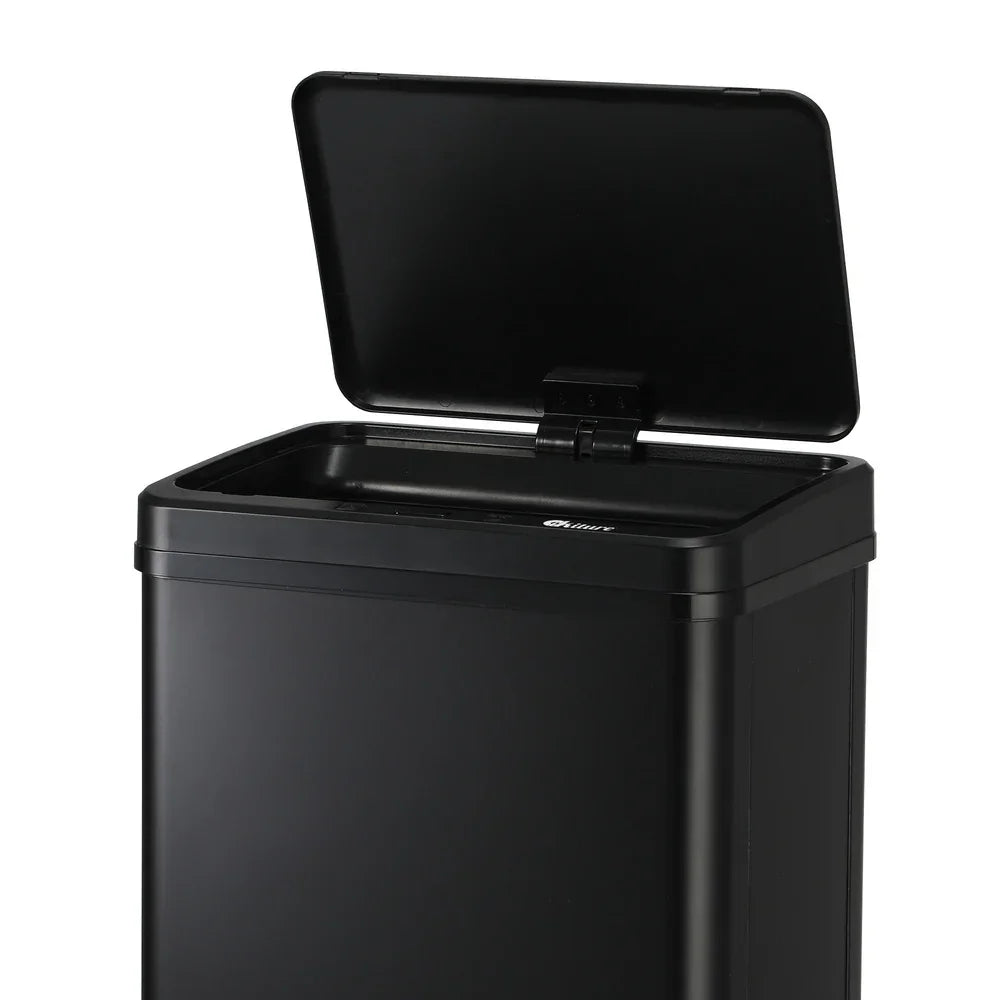 Oikiture 50L Motion Sensor Bin Automatic Rubbish Trash Can Black