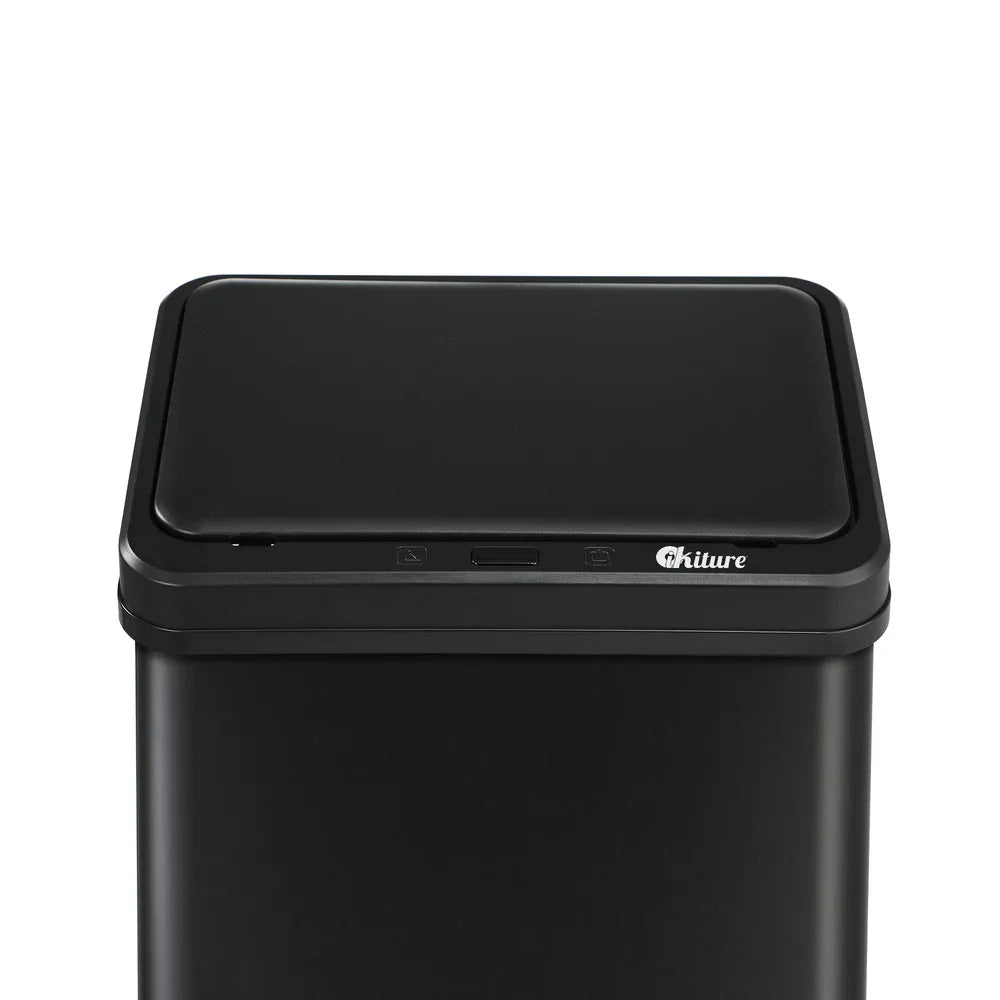 Oikiture 50L Motion Sensor Bin Automatic Rubbish Trash Can Black