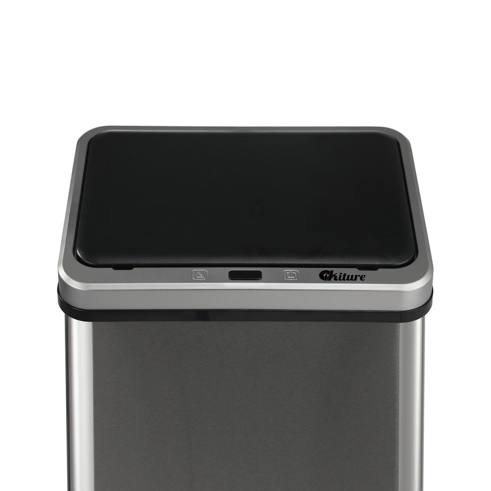 Oikiture Automatic Motion Sensor Bin 50L Silver