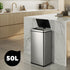 Oikiture Automatic Motion Sensor Bin 50L Silver