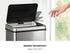 Oikiture Automatic Motion Sensor Bin 50L Silver