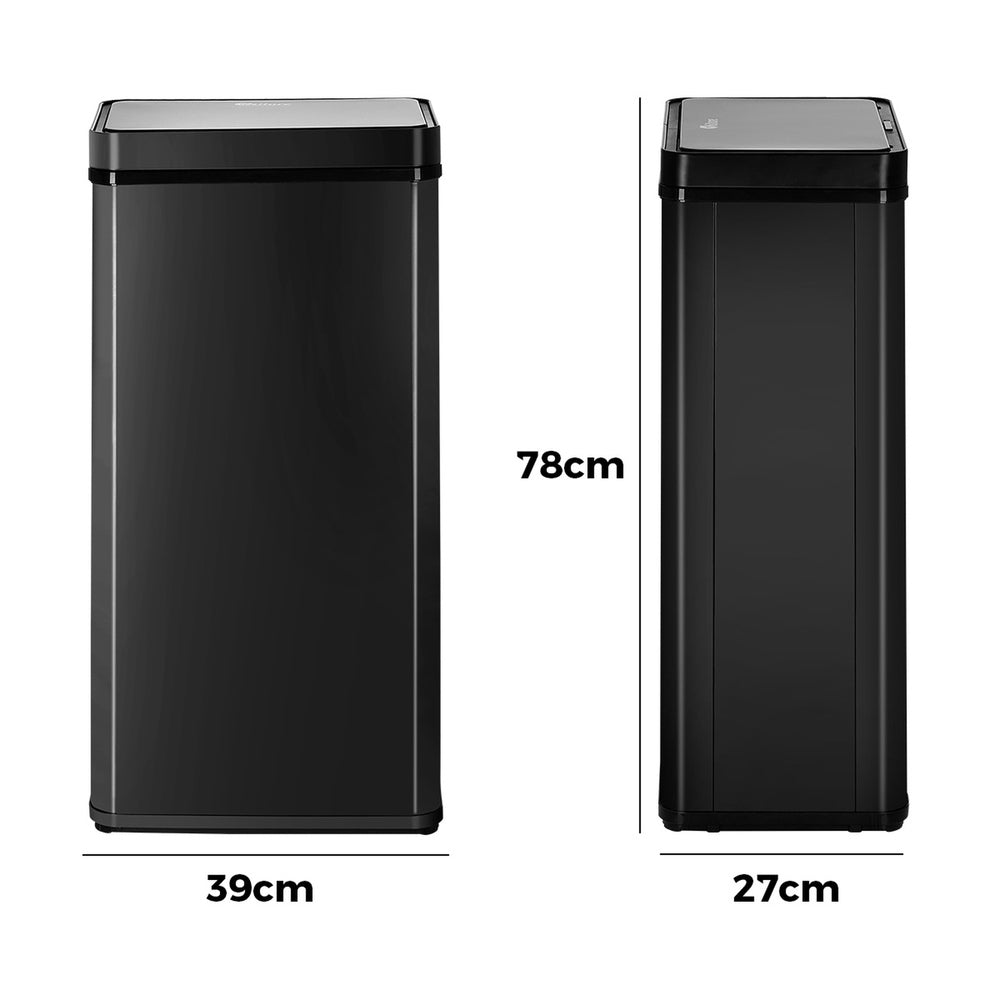 75L Motion Sensor Bin Automatic Rubbish Trash Can Black