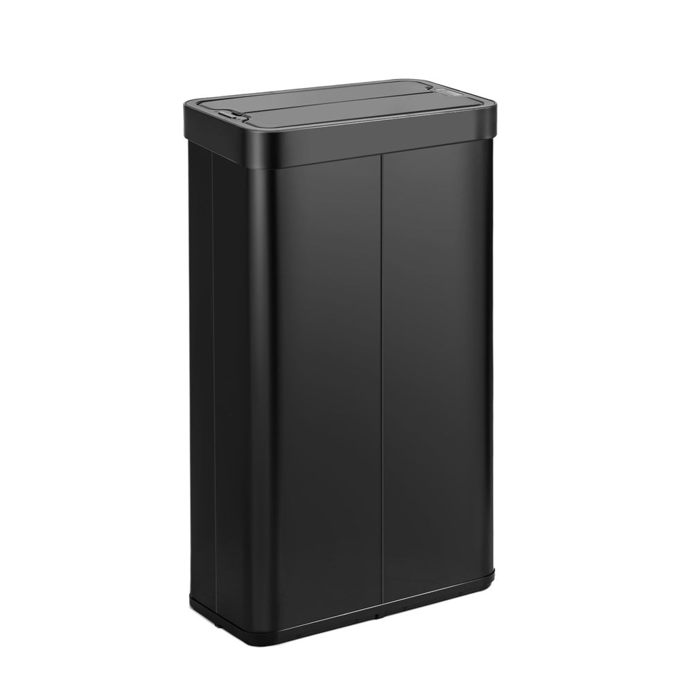 75L Motion Sensor Bin Stainless Steel Automatic Black