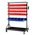 74 Bins Storage Rack Double Sided Mobile Garage Workshop Tools Organizer