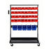 74 Bins Storage Rack Double Sided Mobile Garage Workshop Tools Organizer