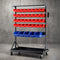 74 Bins Storage Rack Double Sided Mobile Garage Workshop Tools Organizer