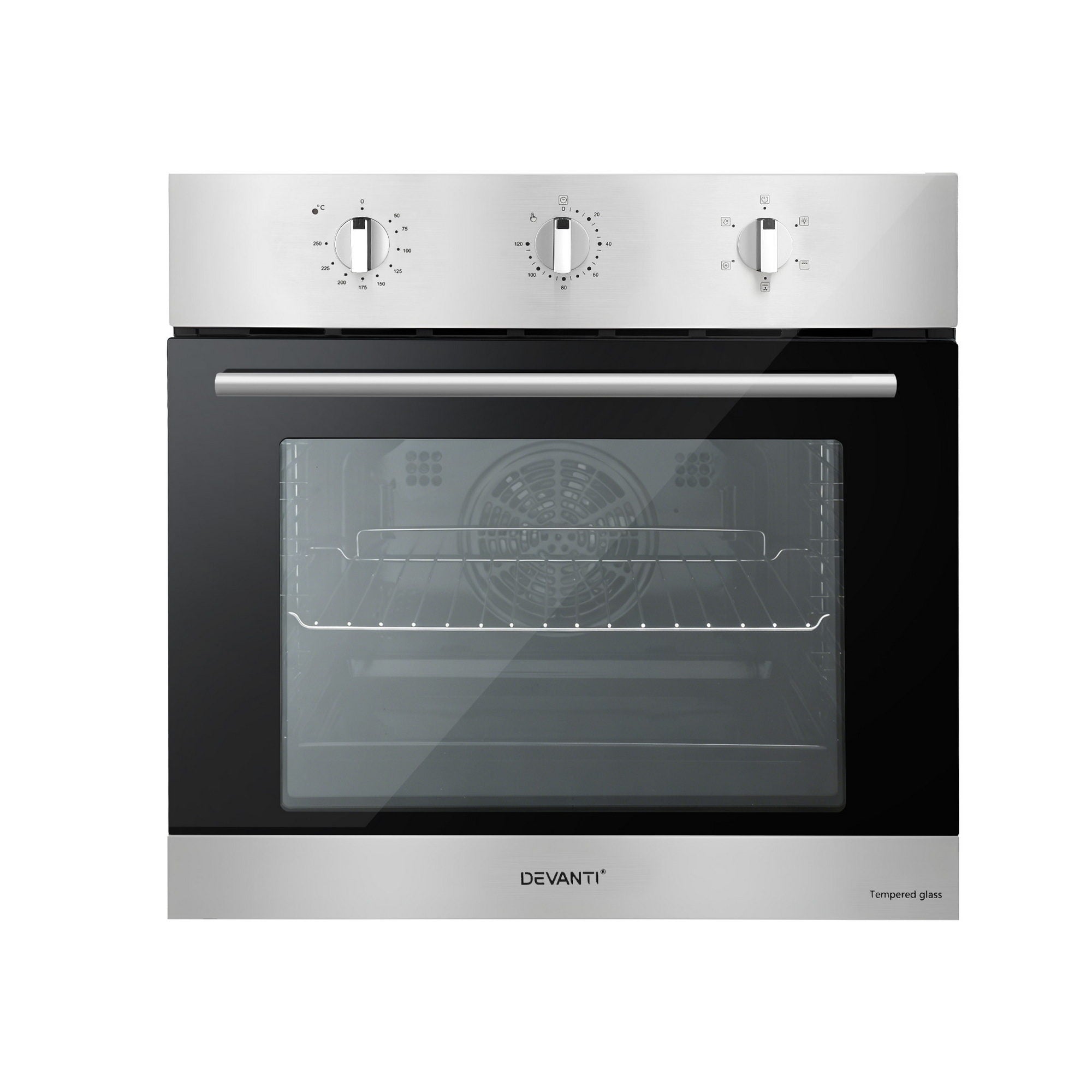 60cm Electric Built In Wall Oven Stainless Steel 70L Silver