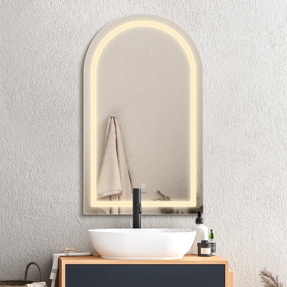 LED Arched Bathroom Mirror Anti-fog Smart 100x60cm
