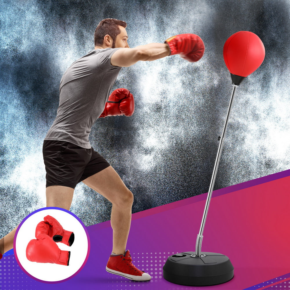 Adult Punching Bag Stand 150cm Adjustable Freestanding with Gloves and Pump
