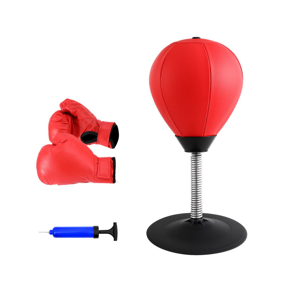Desktop Punching Boxing Bag Stand Set with Pump Swivel Speed Balls