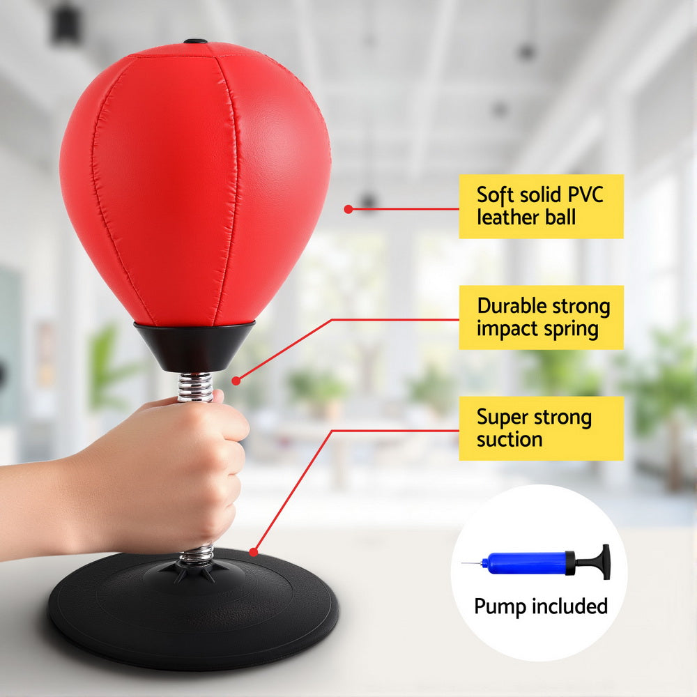 Desktop Punching Boxing Bag Stand Set with Pump Swivel Speed Balls