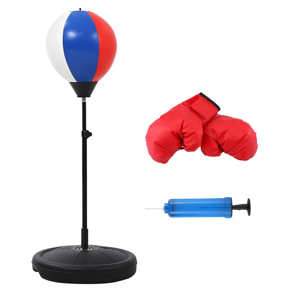 Kids Punching Bag Stand Set Adjustable 76-112cm with Gloves & Pump