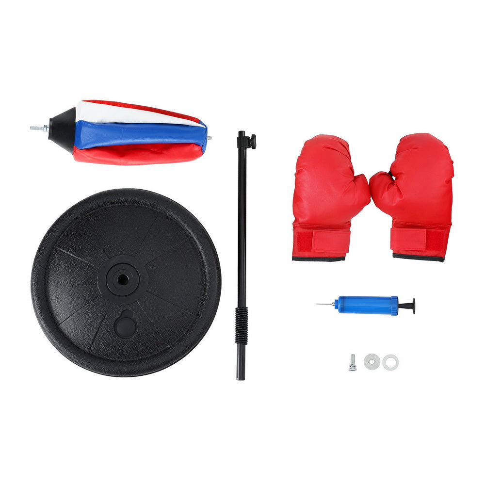 Kids Punching Bag Stand Set Adjustable 76-112cm with Gloves & Pump