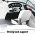 2X Folding Boat Seats with 2X Adjustable Pedestals 34–46cm Marine Swivel Low Back 13cm Padding Charcoal
