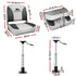 2X Folding Boat Seats with 2X Adjustable Pedestals 55–75cm Marine Swivel Low Back 13cm Padding Charcoal