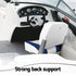 2X Folding Boat Seats with 2X Adjustable Pedestals 34–46cm Marine Swivel Low Back 13cm Padding White Blue