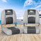 2X Folding Boat Seats Marine Swivel Low Back 10cm Padding Charcoal