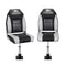 2X Folding Boat Seats with 2X Adjustable Pedestals 34–46cm Marine Seat Swivel High Back 12cm Padding Black