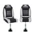 2X Folding Boat Seats with 2X Adjustable Pedestals 34–46cm Marine Seat Swivel High Back 12cm Padding Black