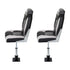 2X Folding Boat Seats with 2X Adjustable Pedestals 34–46cm Marine Seat Swivel High Back 12cm Padding Black