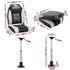 2X Folding Boat Seats with 2X Adjustable Pedestals 55–75cm Marine Seat Swivel High Back 12cm Padding Black