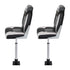 2X Folding Boat Seats with 2X Adjustable Pedestals 55–75cm Marine Seat Swivel High Back 12cm Padding Black
