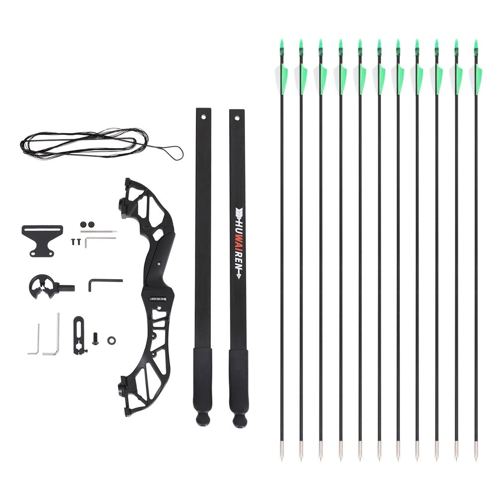 Recurve Bow Set 55lb – Takedown Archery Kit with 12 Arrows, Green